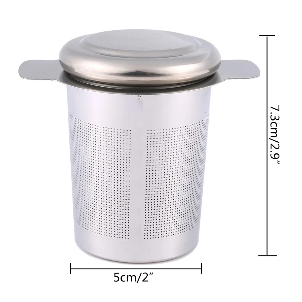 Ситечко для заварки чая многоразовый фильтр кружка с крышкой и двойными ручками