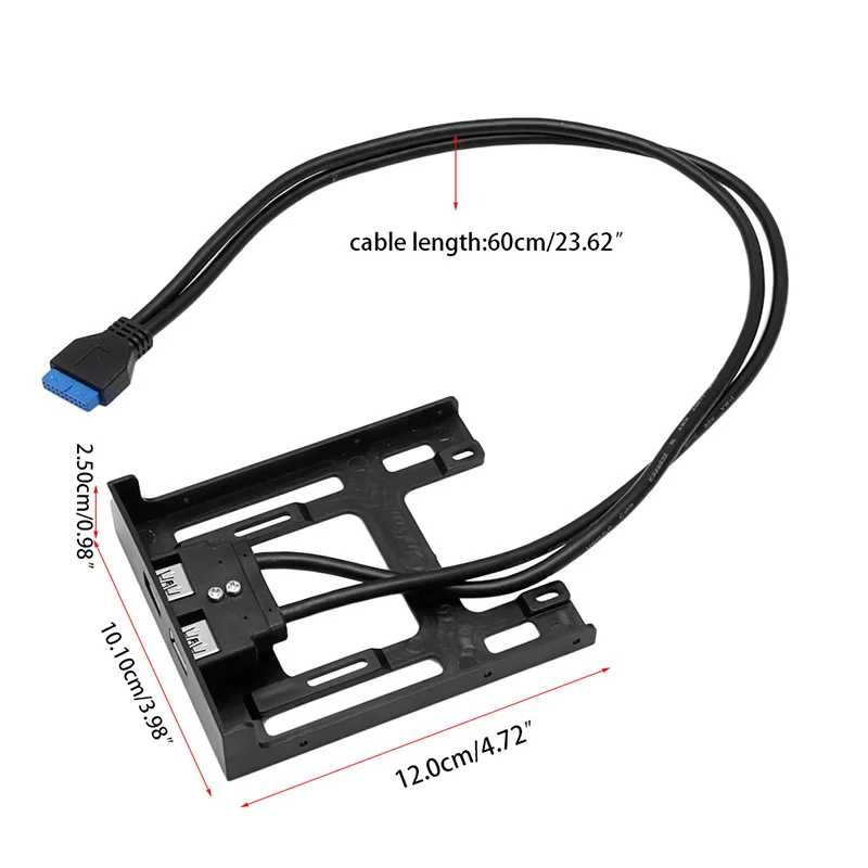 Разъем переходник для передней панели с 2 портами USB 3 5 20 Pin 0 дюйма|Компьютерные