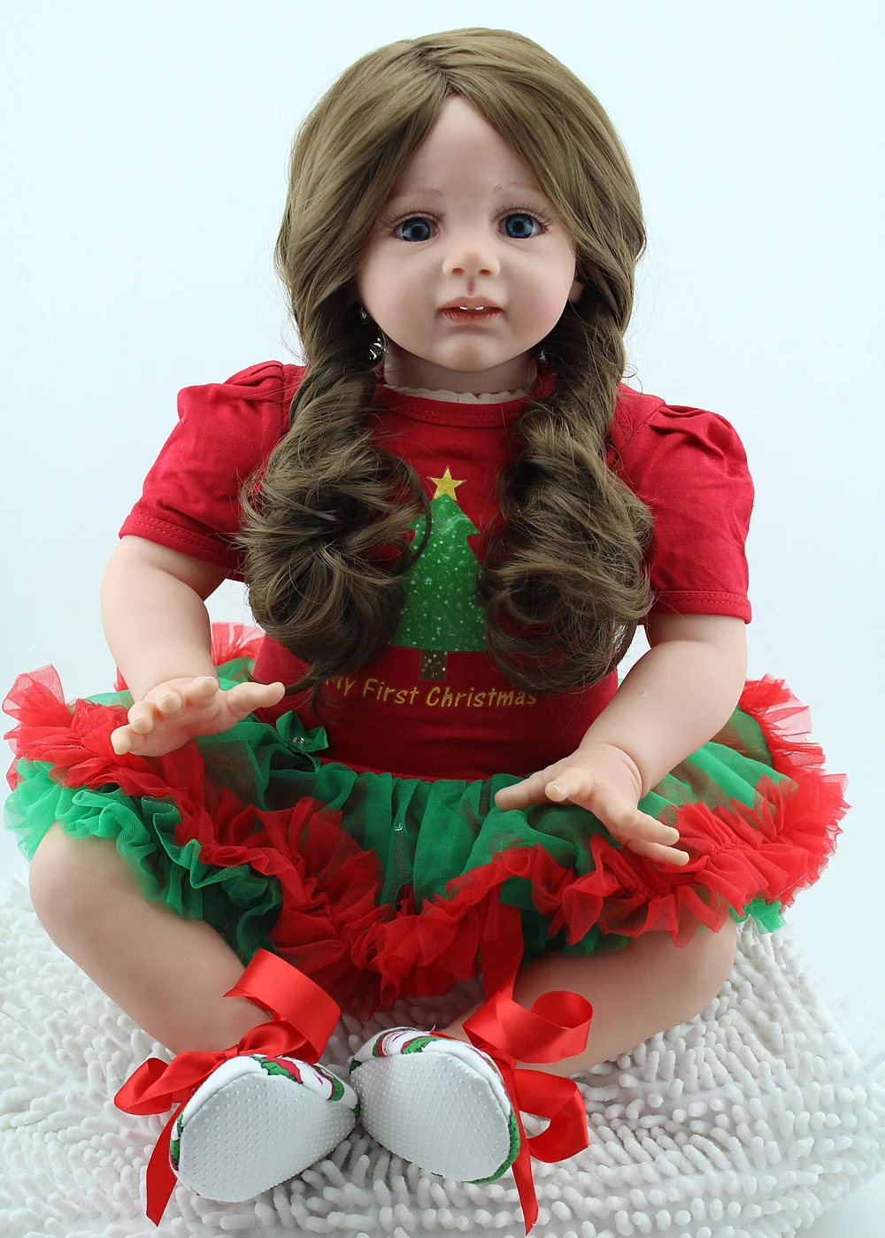 Кукла новорожденная NPKDOLL 24 дюйма Реалистичная девочка малыш сантас маленький