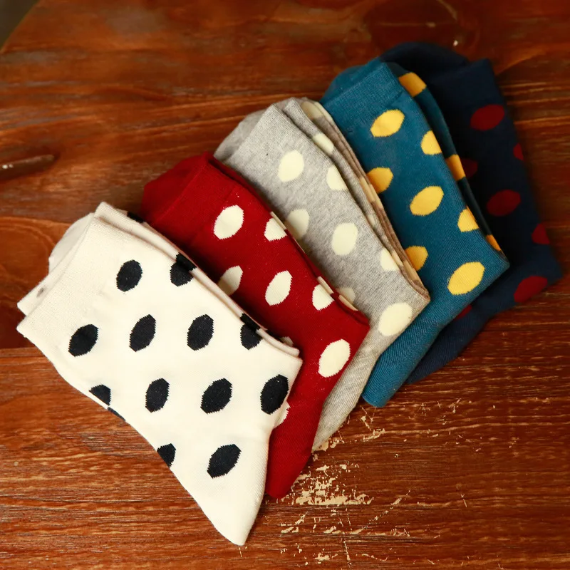 1 пара Классические 5 цветов женские хлопковые носки в горошек новые модные носок