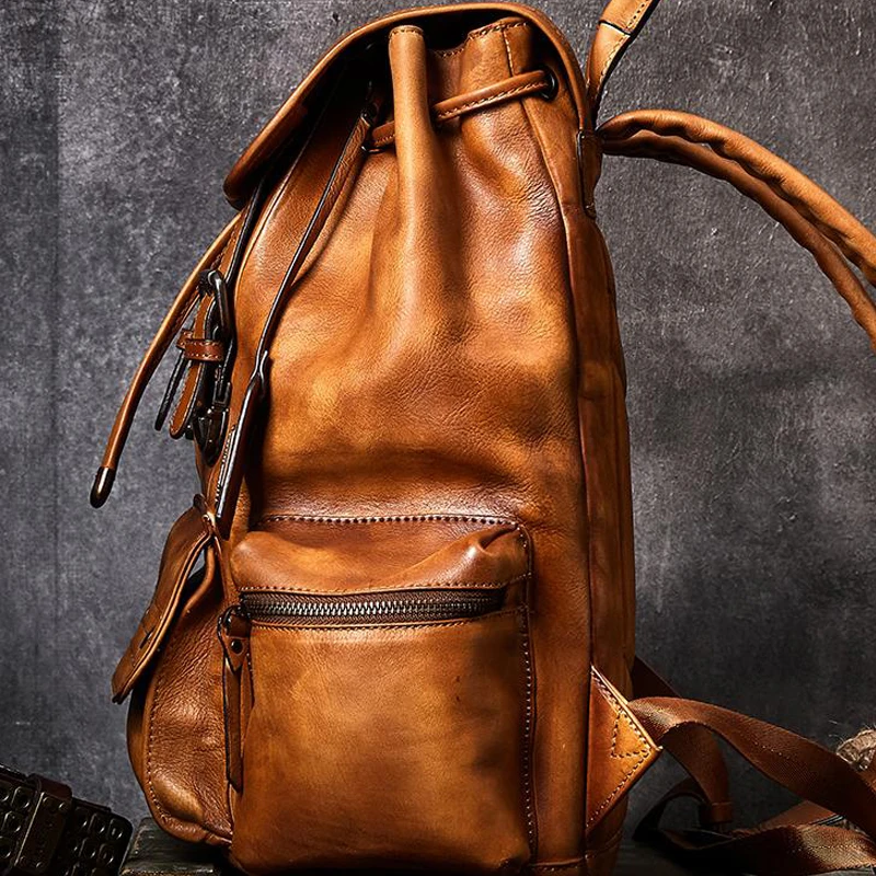 Мужская Дорожная сумка классический деловой рюкзак ручной работы из коровьей