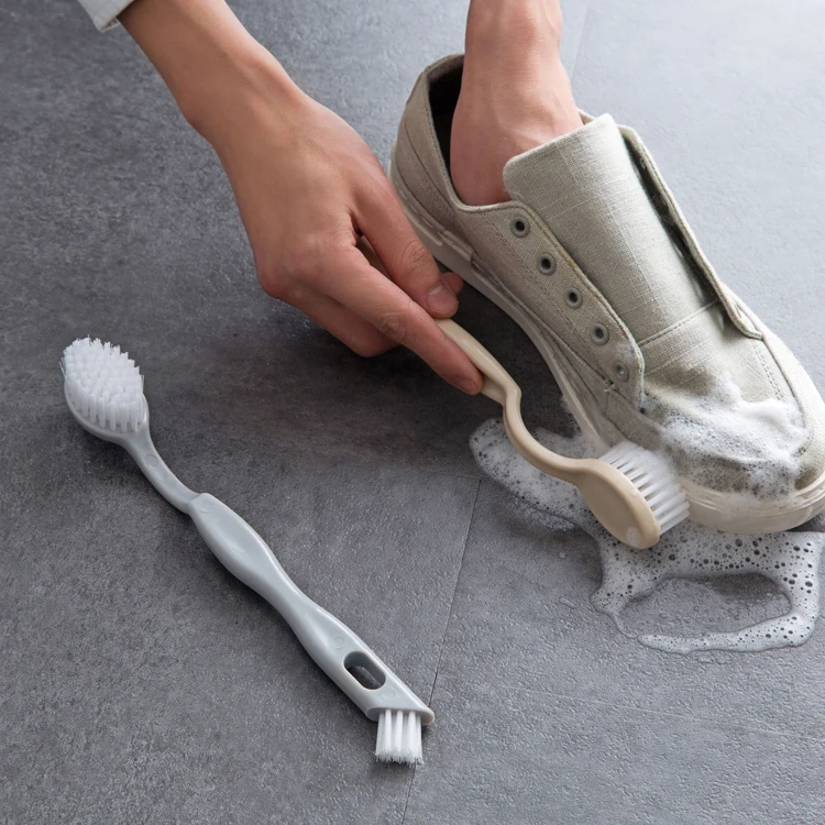 1Pc Double-end Clothes Tiles Cleaning Brush Sink Cleaner Bathroom Bathtub Cleaning Tool Plastic Boot Shoe Brush