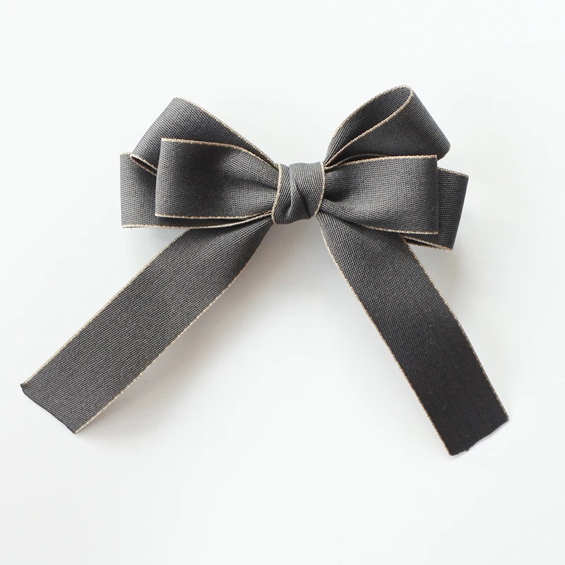 Однотонная трехслойная Большая лента с бантом заколки для волос бутиковые банты
