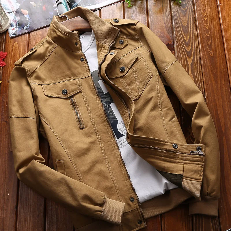 Повседневное Для мужчин куртка Осень Военный зимние пальто мужской верхней