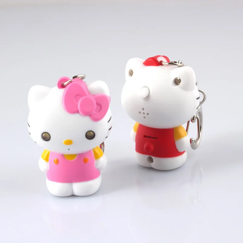 Say "I love you" hello kitty светодиодный брелок со звуком, брелок для ключей сумка Подвеска креативная игрушка-фонарик, подарок для влюбленных