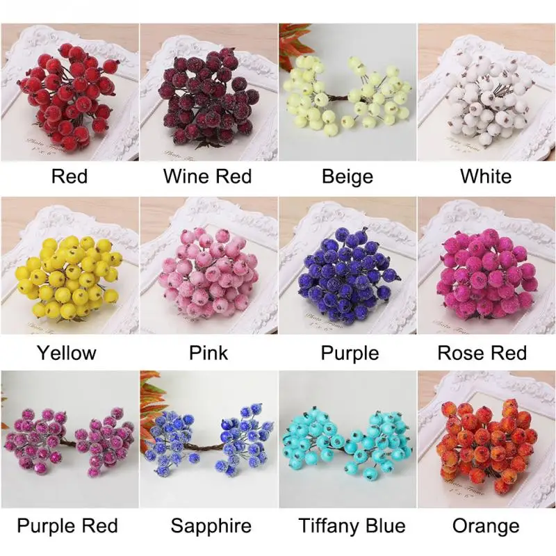 Мини поддельные пены небольшой искусственные ягоды тычинки Cherry фрукты жемчуг