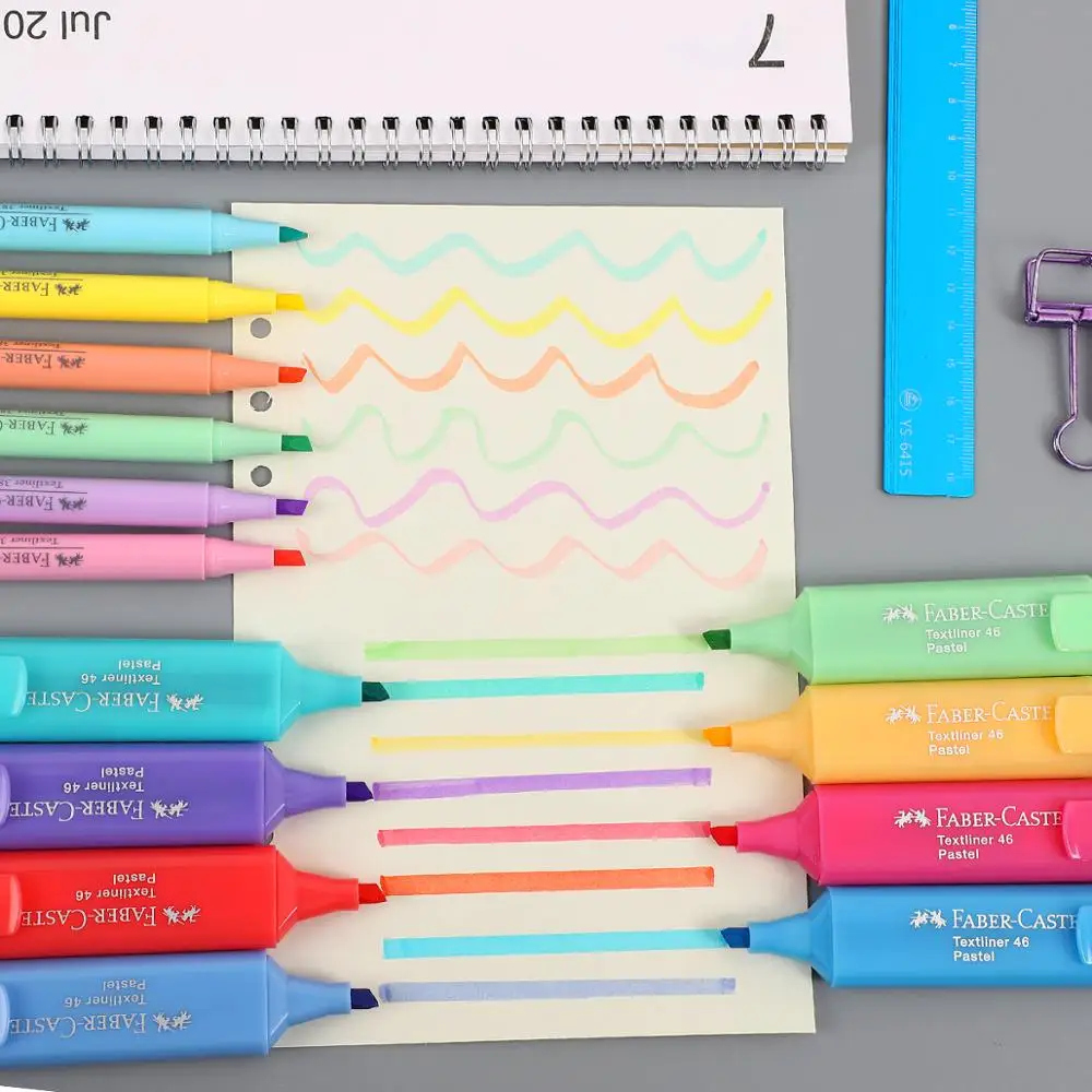 6 шт./8 шт./компл. faber castell цветные Ручки Маркеры текстовые ручки флуоресцентные