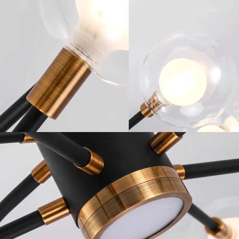 Современный светодиодный подвесной светильник в скандинавском стиле для креативной спальни, гостиной, столовой, стеклянного волшебного фасоли, молекулярные подвесные светильники