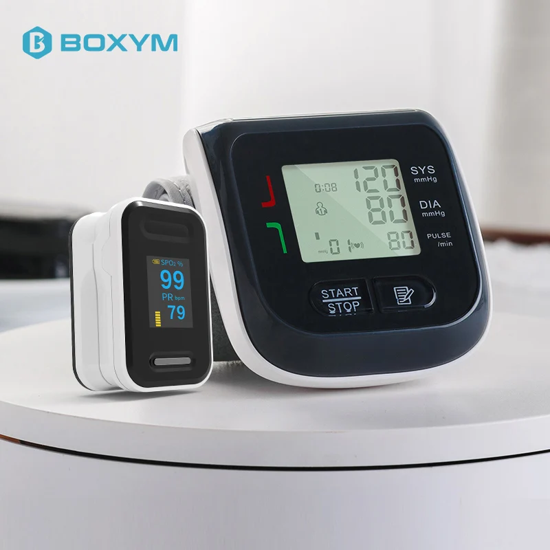 BOXYM цифровой Пульсоксиметр Spo2 PR монитор и монитор артериального давления на запястье Сфигмоманометр семейный уход за здоровьем
