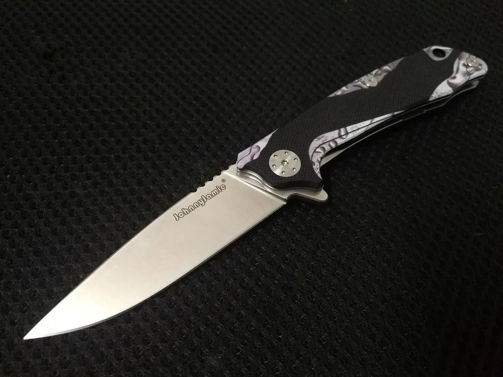 Новинка от бренда jonnyjamie, складной нож Spadger Plus G10, ручка с D2 стальным лезвием, Походный нож, карманные тактические инструменты для повседневного использования