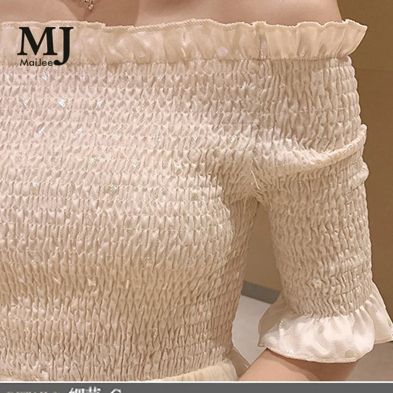 Шифоновое макси платье MaiJee летнее из сетчатой ткани с вышивкой Vestidos De Fiesta Noche Verano
