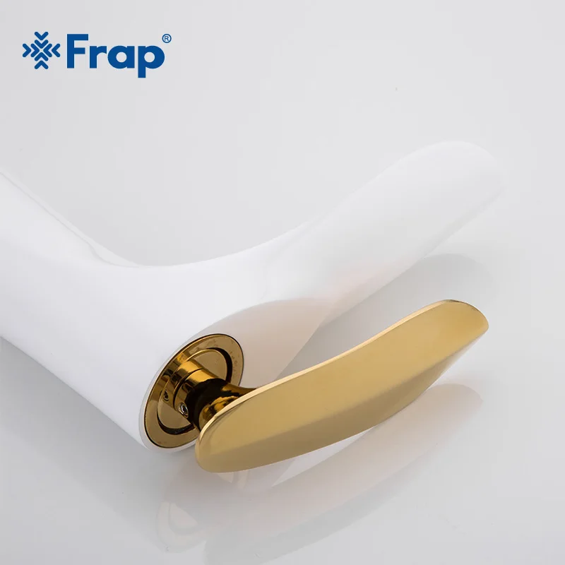 FRAP кран с золотым и белым рисунком, кран для раковины, кран с одной ручкой, смеситель для раковины, кран для горячей и холодной воды на бортике, кран для раковины Y10055