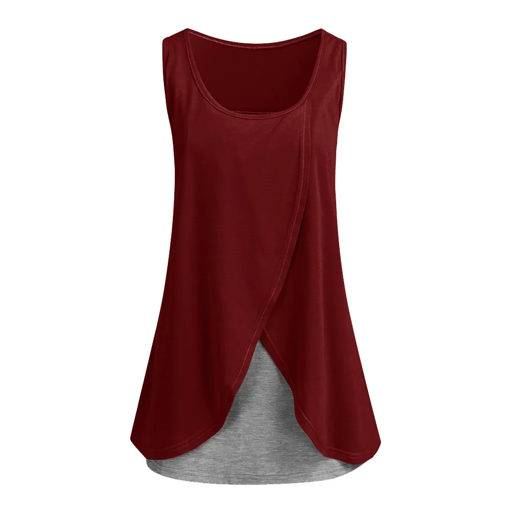 Топ для кормящих женщин летняя элегантная повседневная футболка без рукавов