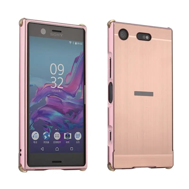 Розовый Роскошный чехол для sony Xperia XZ1, компактный металлический алюминиевый каркас, Ультратонкий Пластиковый чехол для sony XZ1 Compact - Цвет: Розовый