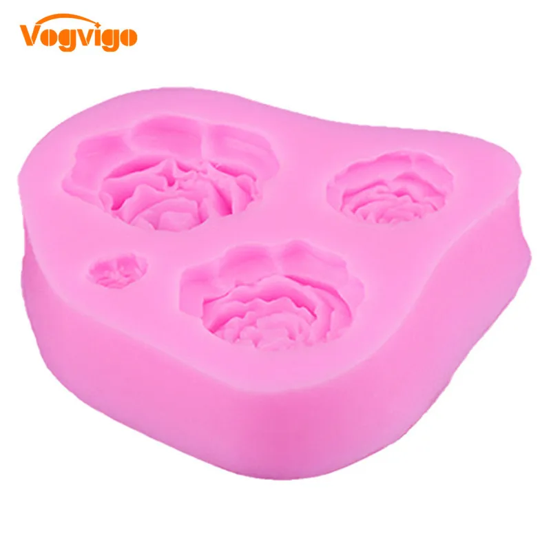 VOGVIGO 3D Rose Flower Silicone mold fondant cake decorating tools baking cookie Chocolate gumpaste |