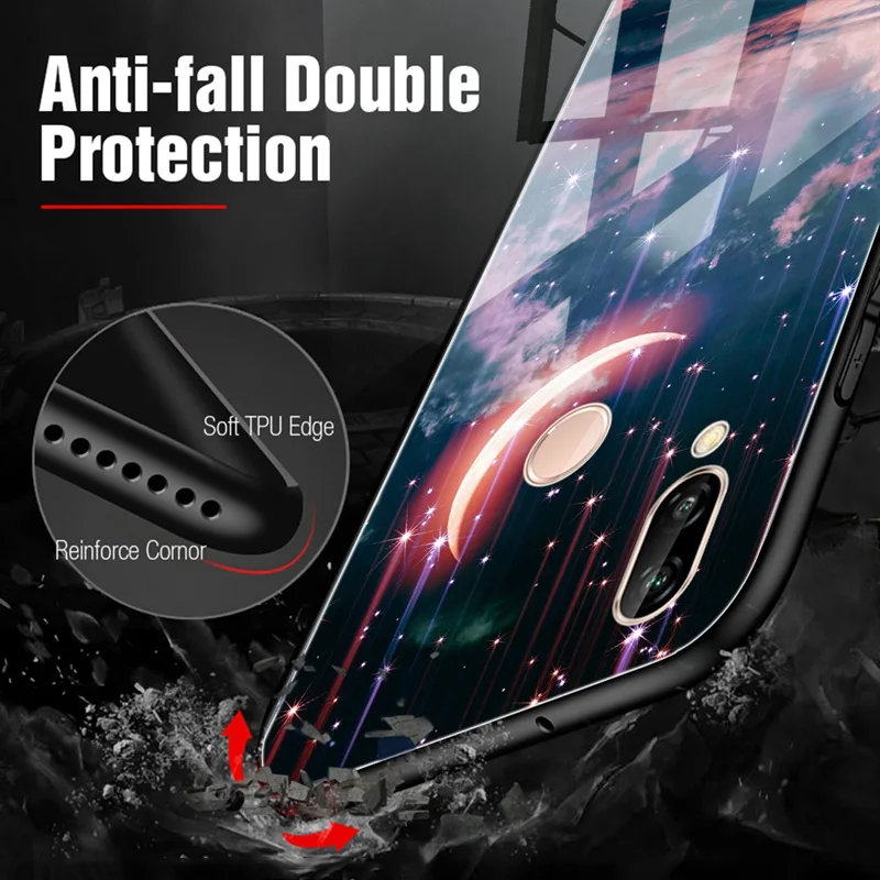 Чехол для телефона Huawei Y6 2018 силиконовый чехол Honor 9 10 7A Play P умный стеклянный Mate 20 Lite