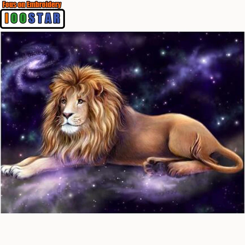 

Алмазная вышивка с животными 5D, алмазная живопись «сделай сам», вышивка крестиком, Лев, круглая Алмазная мозаика, домашний декор, вышивка