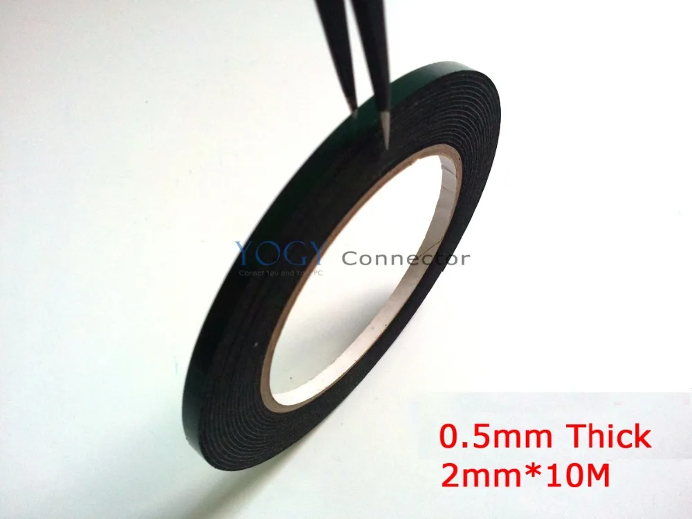 

2mm*10m Multifunction Double Sided Adhesive Black Foam Tape for Cell Phone Repair Gasket Screen PCB Dust Proof (0.5mm Thick)