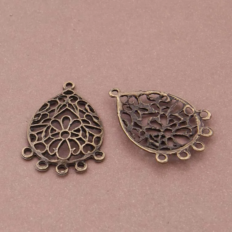 

50pcs Vintage Hollow Flower Shape Multi-ring Connectorfor Making Earrings Charms DIY Jewelry Accessories