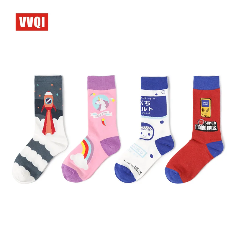 VVQIharajuku kawaii розовые женские носки уличная одежда корейский Единорог японские