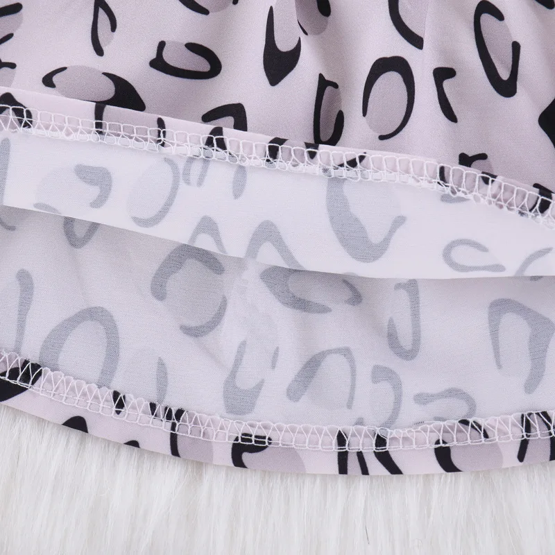 INS/комплекты для детей Леопардовый джемпер маленьких девочек топы с джинсовыми