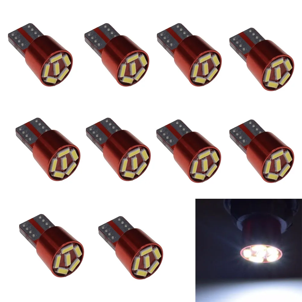 10 шт. Горячая продажа T10 светодиодный 168 194 501 W5W 6 4014 SMD автомобиль авто DC 12 В ампулы