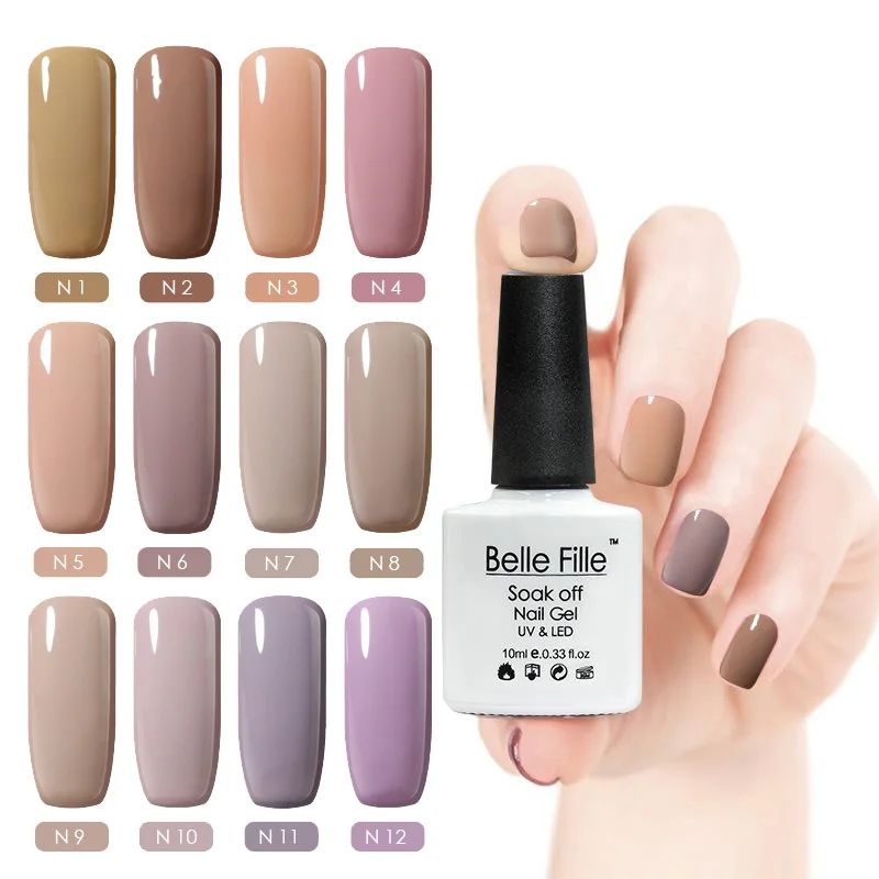 Belle Fille ню серии Цвет 10 мл гель для ногтей UV Soak Off Гель лак Vernis полу постоянными
