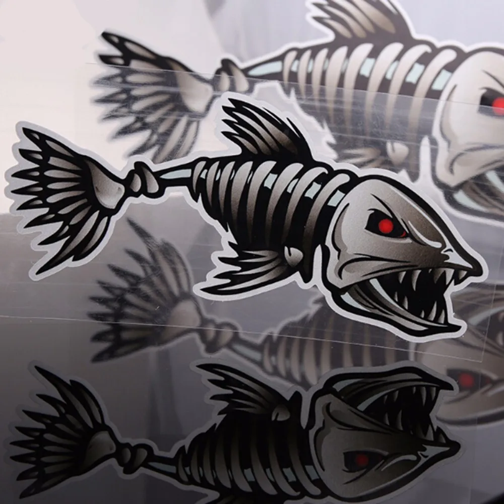 

20 x Fish Bones Funny Car Sticker Auto Decal Car Accessories Sticker for Tesla Toyota Chevrolet Volkswagen Hyundai Kia Lada