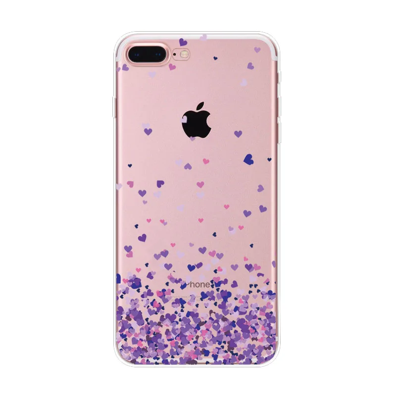 Чехол для iphone 5S 5 SE 6 S 7 8 силиконовый мягкий ТПУ чехол с бабочкой сердечками Plus XS