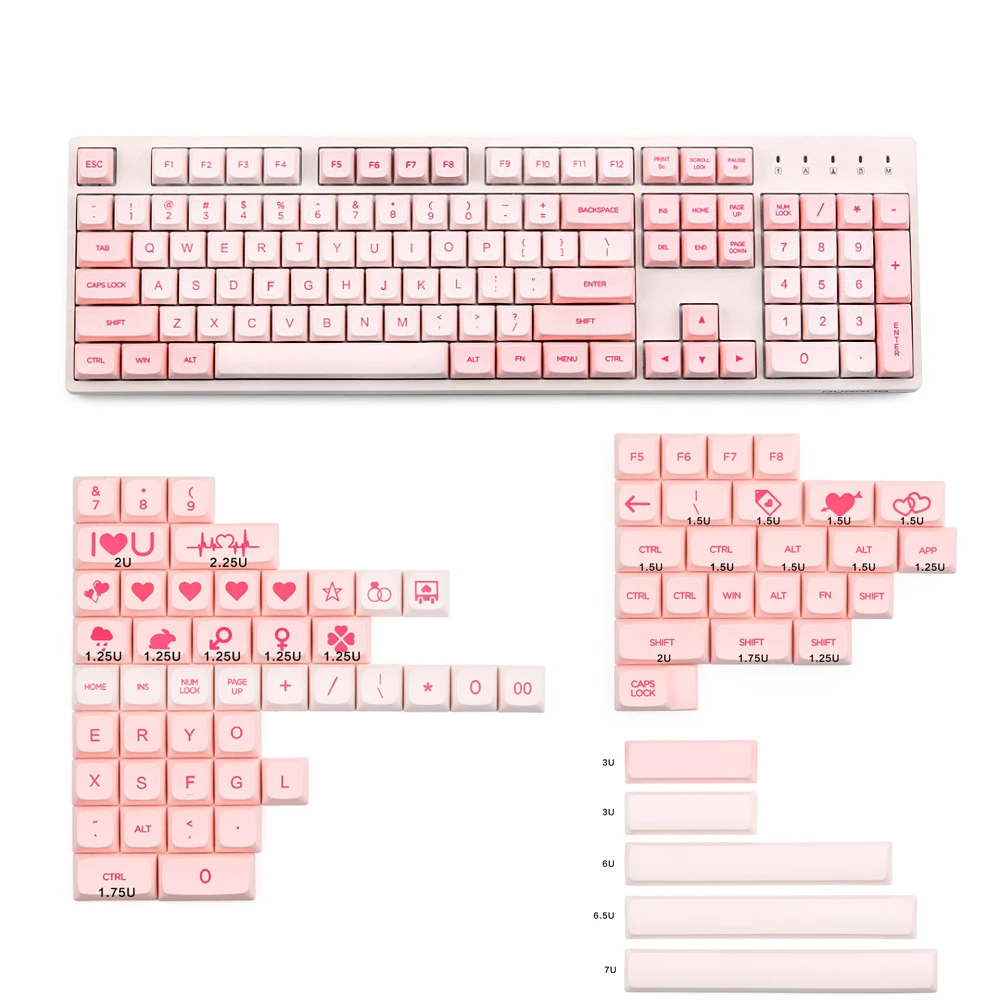 XDA Valentine keycap PBT краситель-подложка 179 клавиш для пользовательской механической клавиатуры подходит 96/104/108/Minila макет