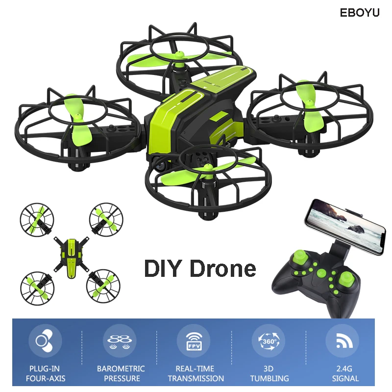 

EBOYU X1 2.4G DIY RC Drone FPV Wifi 720P HD Camera RC Quadcopter w/ Altitude Hold Headless Mode RC Quadcopter Drone UFO