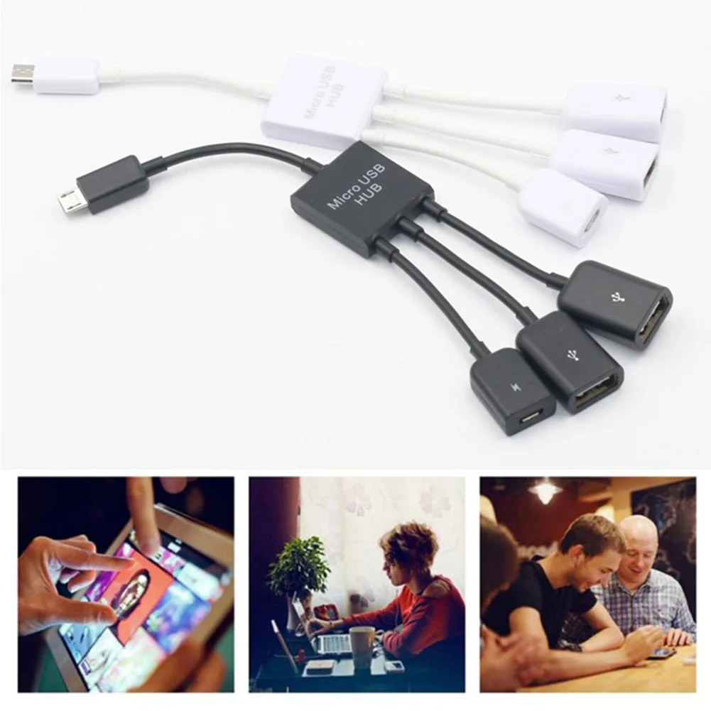 Новинка Лидер продаж 3 в 1 микро USB зарядка OTG концентратор кабель адаптер