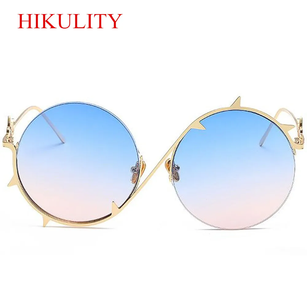 Золото Ясно очки рамки дамы 2017 модный бренд розовый градиент солнцезащитные для