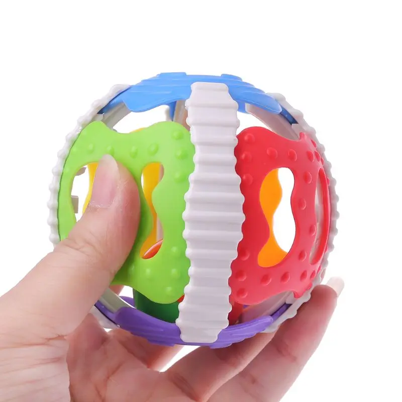 

Baby Hand Bell Toy Rattles Sway Sound Grasp Ball Finger Activity Educational Toy Color Random Delivery-M15