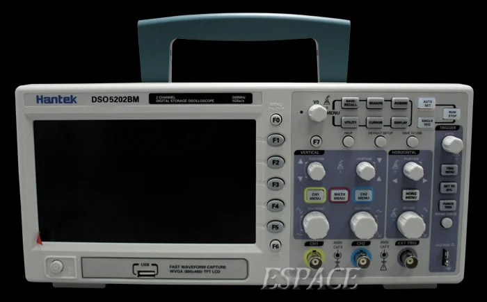 Цифровой осциллограф Hantek DSO5202BM 2 канала 200 МГц 1 Гвыб/с цветной дисплей 7 дюймов
