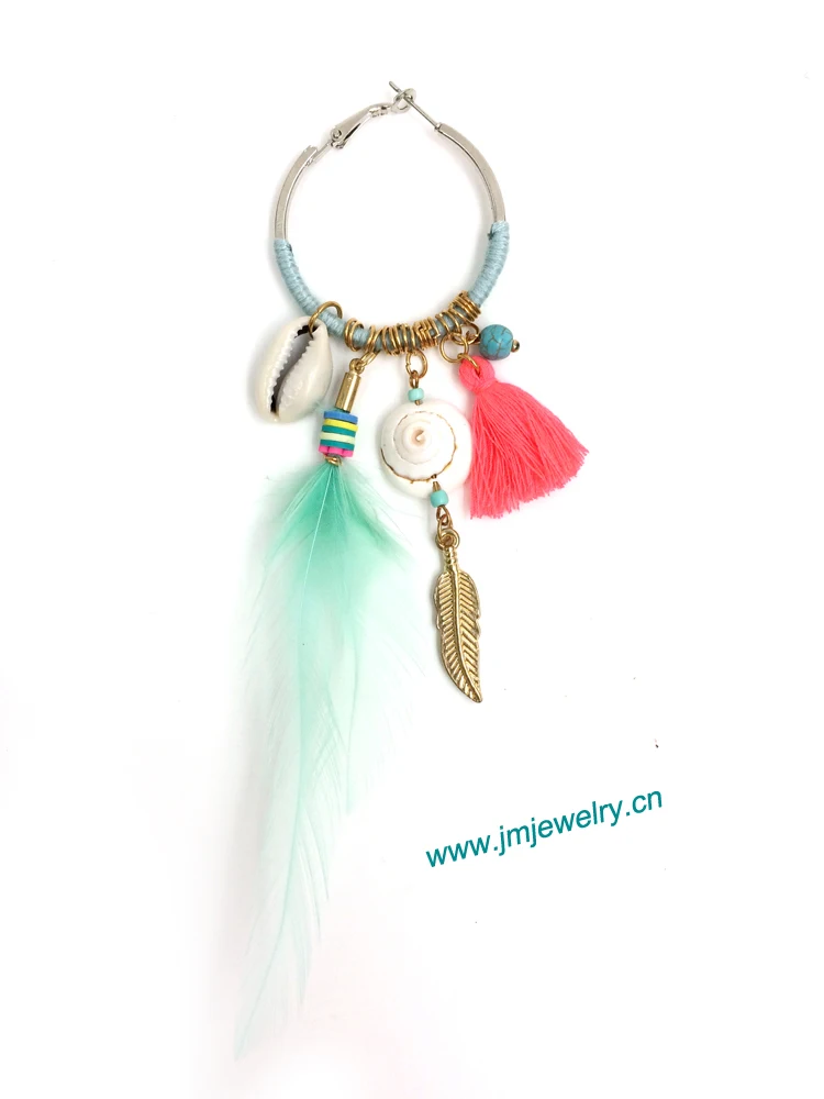 Оптовая продажа ручная работа искусственные Винтажные висячие серьги с перьями