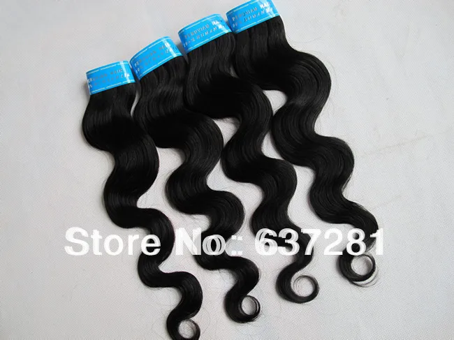 Sino Queen:Wholesale Price 10pcs/lot Peruvian Human Hair Extension Free Shipping Fashion Body Wave 8-28&quot Natural Black#1b 50g/pc |