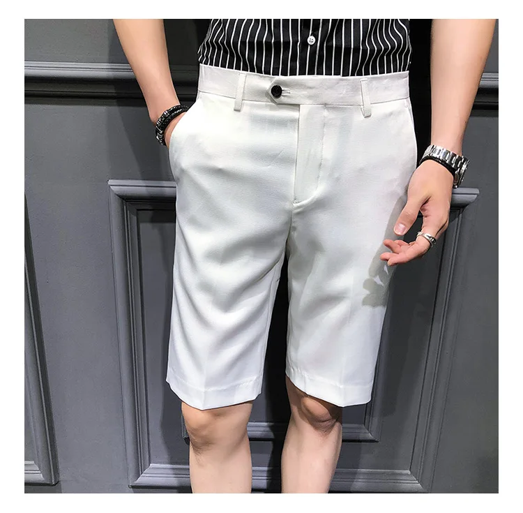 Короткий костюм брюки мужские платья брюки красные пятые Брюки Slim Fit Королевский синий Pantalon Slim Homme летние шорты Calca Social casual