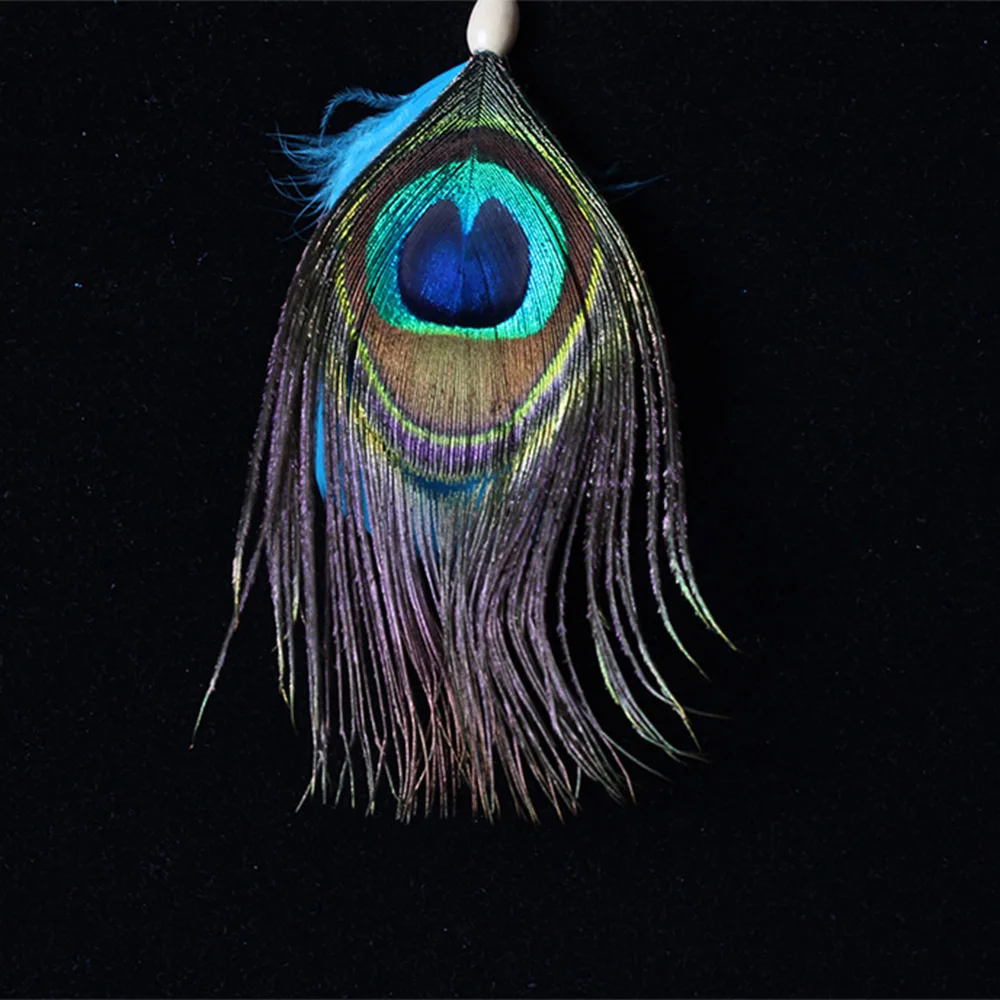 Ловец снов Павлин акссесуар для волос индийские перья стиль кулон украшение