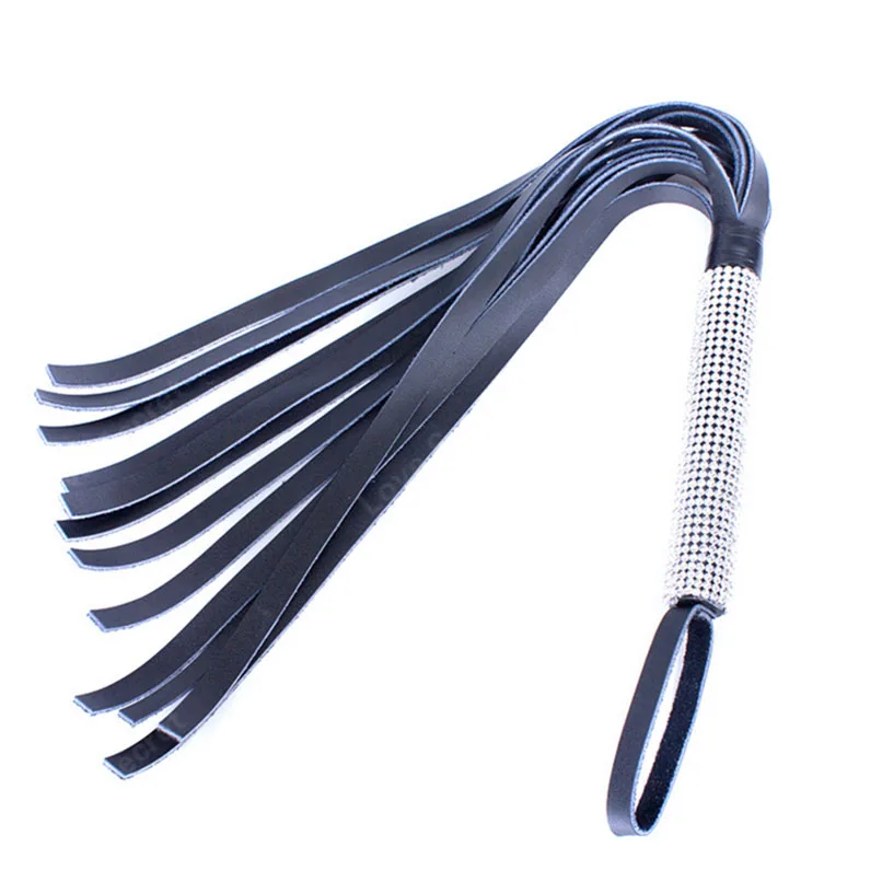 Реальная кожа Роскошная искусственная с ручкой со стразами взрослые игры