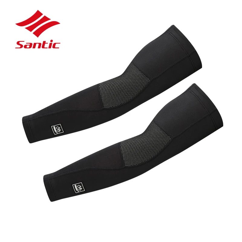 1 пара зимние мужские велосипедные рукава Santic теплые флисовые Рукава