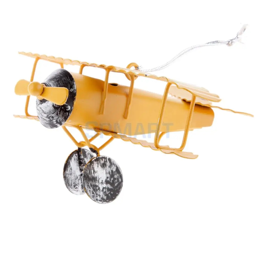 Коллекционная модель металлического самолета Biplane Plane Toy String Hanging Decoration|Вертолеты