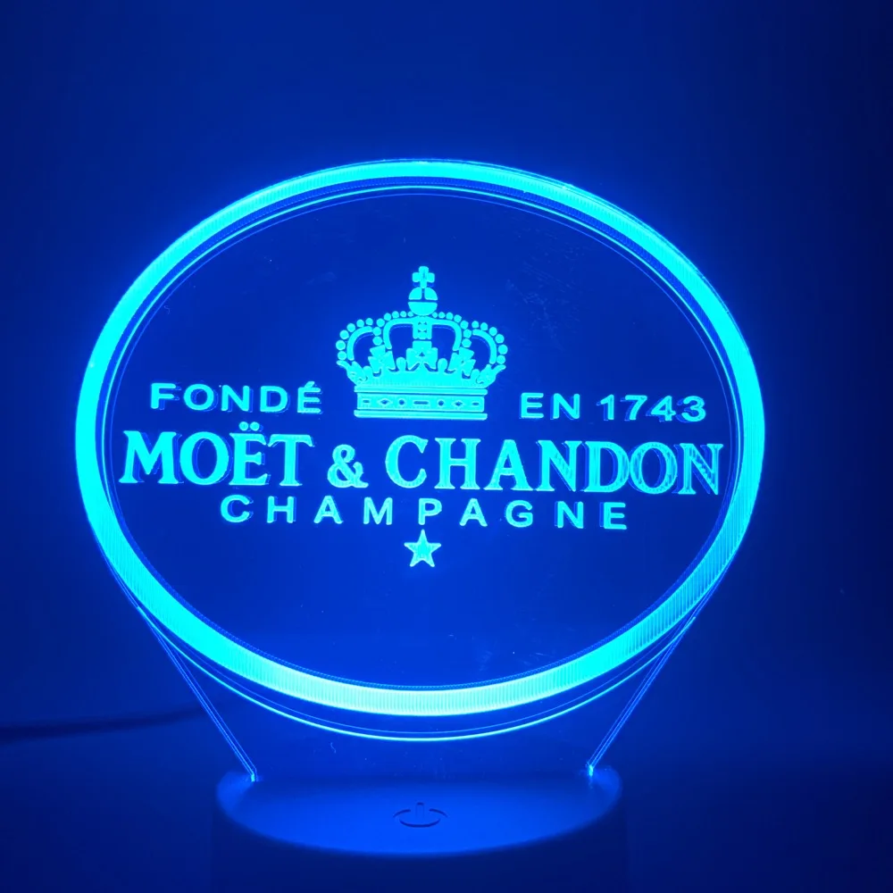 Светодиодный 3d-ночник лампа Moet Et Chandon подарок для клиентов друг детский ночник Usb или батарея питание украшения для офиса лампа 3D