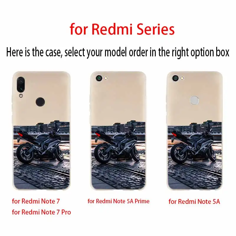 Retro Moto Cross Motorcycle Fashion Soft TPU Case For Xiaomi Redmi Note 10 9 8 7 6 5 Pro Max 10S 9S 9T 8T 4G 5G Cover | Мобильные
