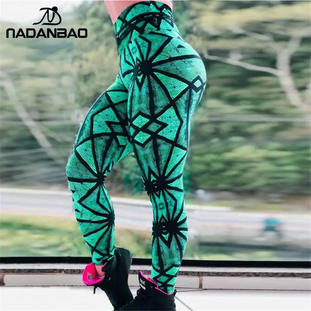 NADANBAO, пуш-ап, тонкие леггинсы для фитнеса, для женщин, 3D принт, паутина, высокая талия, спортивные штаны, повседневные, эластичные, тонкие, тренировочные штаны
