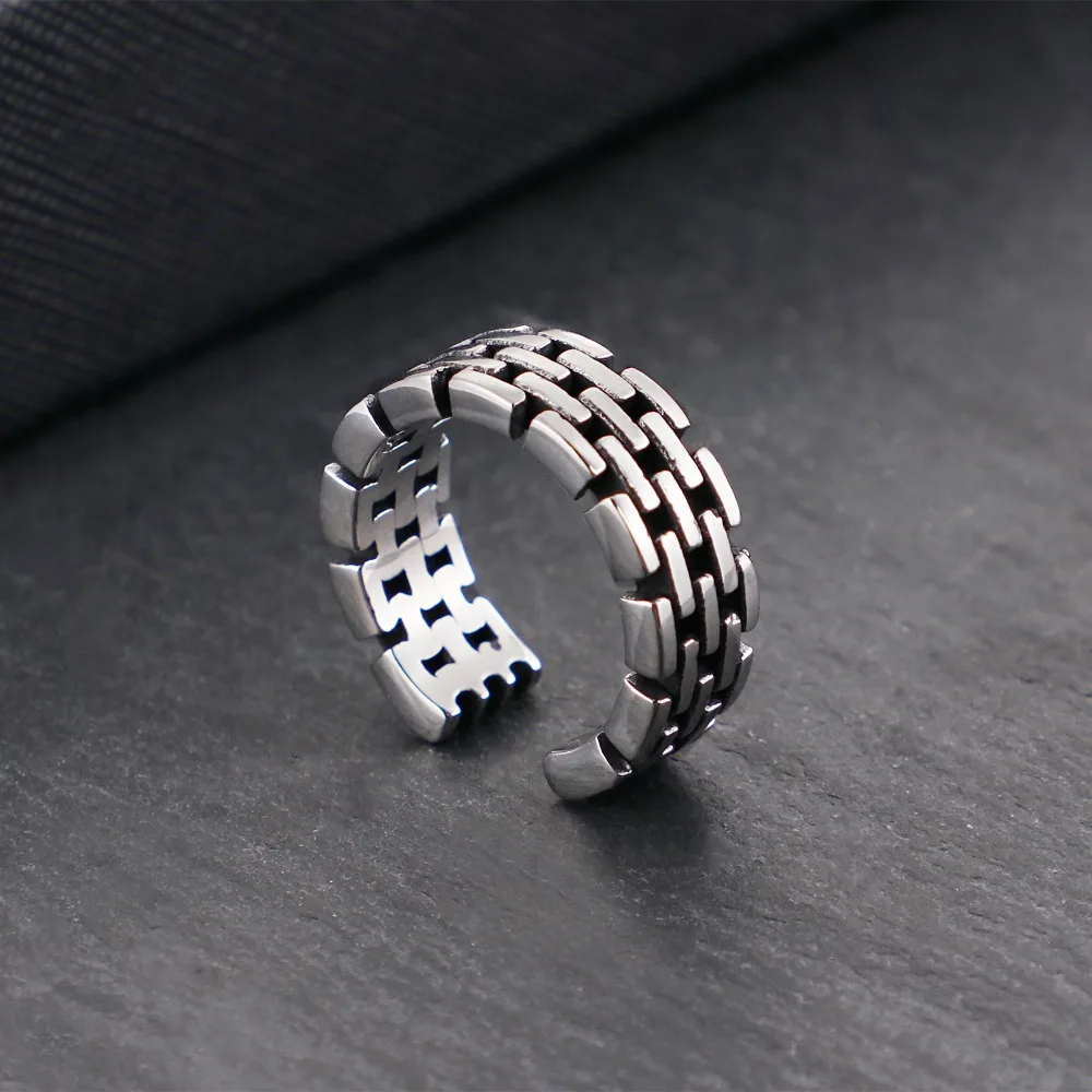 KALEN Punk Motorcycle Link Chain Rings Rock Men's Boy's Stainless Steel Cuff Vintage Geometry Jewelry Birthday Gifts | Украшения и
