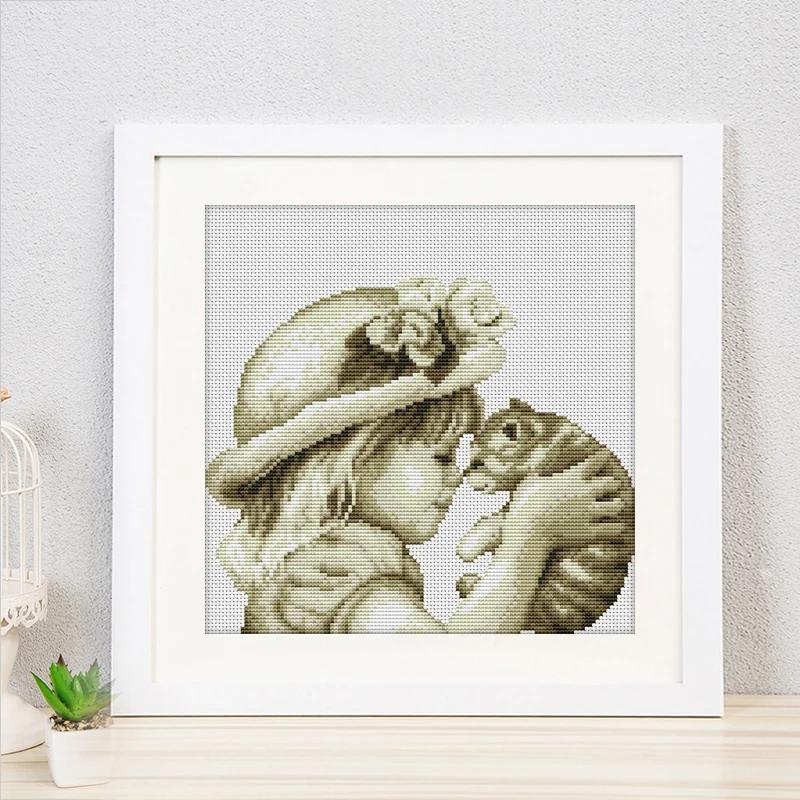 Набор для вышивки крестиком с романтической историей вышивка девочек и кошек в