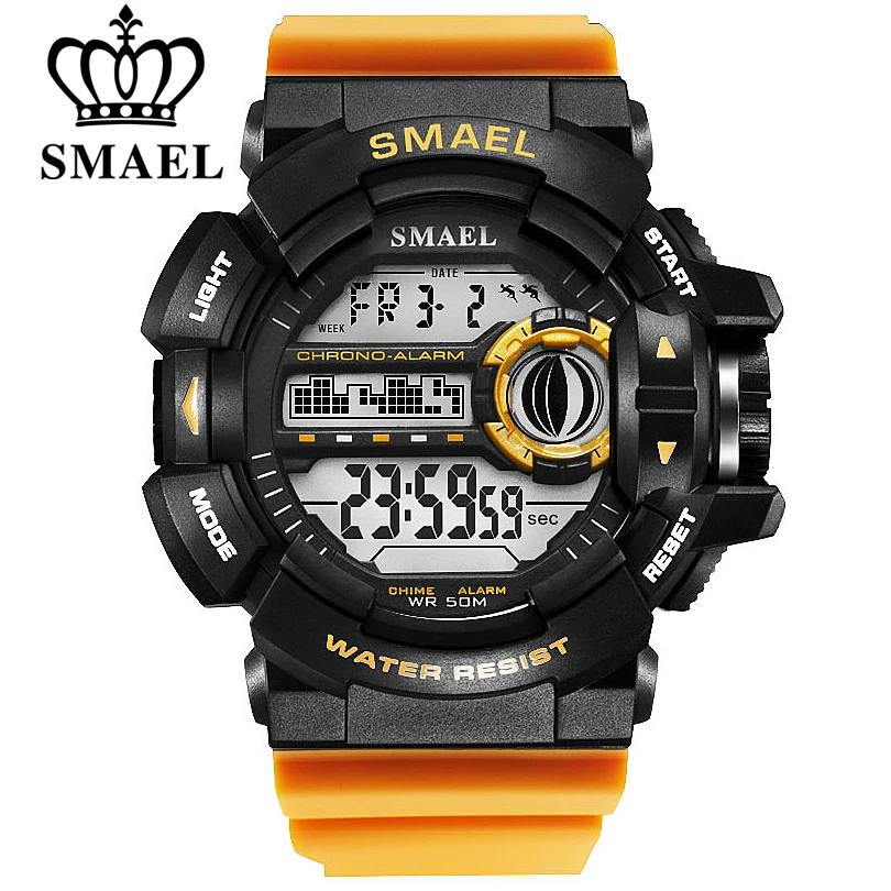 

SMAEL Men Military Sports Countdown Watches Man LED Alarm Chrono Digital Wristwatches Relogio Masculino 50M Waterproof Watches