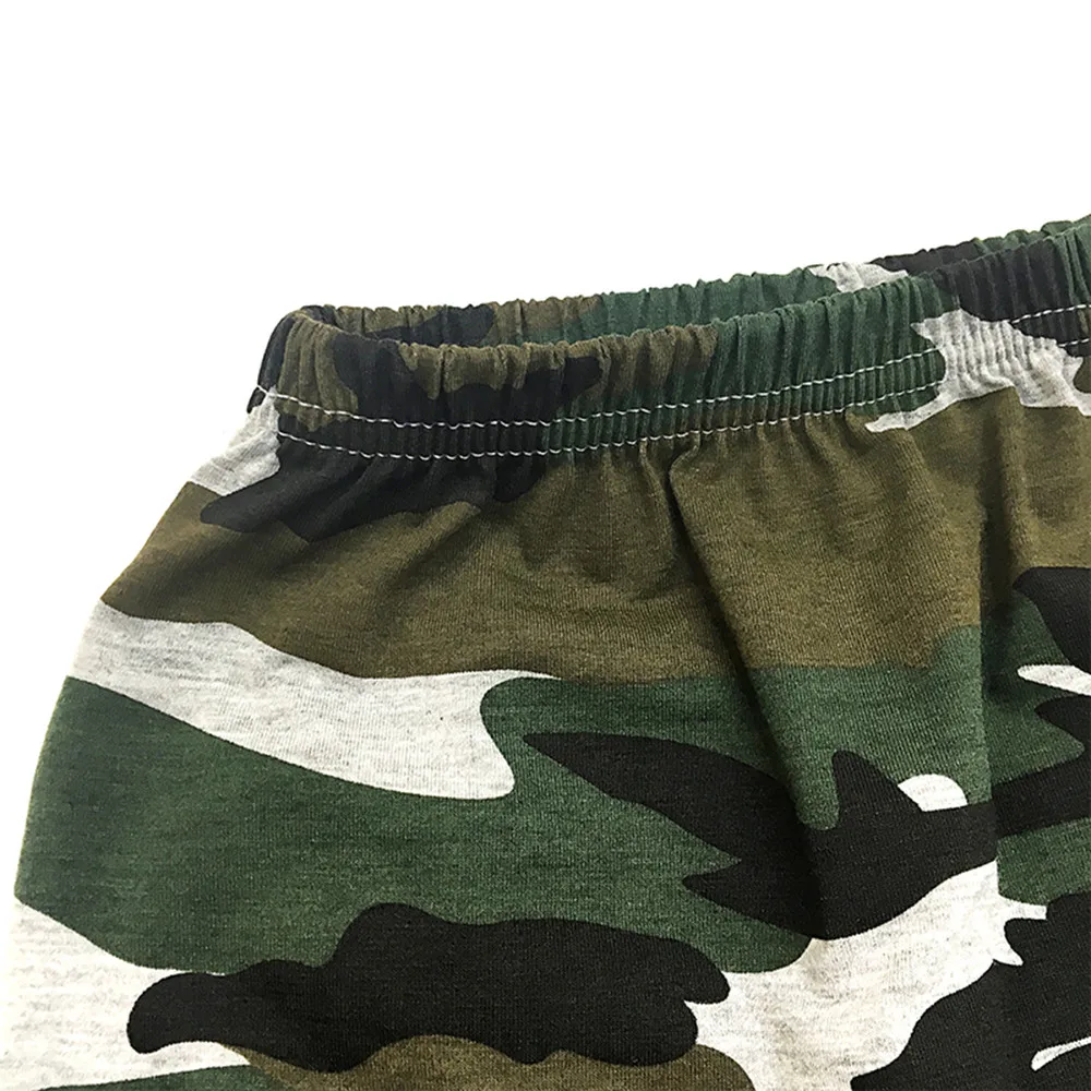 2PC Infant Newborn Baby Cotton Clothes Set Toddler Kids Boys Letter Print Tops Camouflage Pants Outfits dropshipping | Детская одежда и