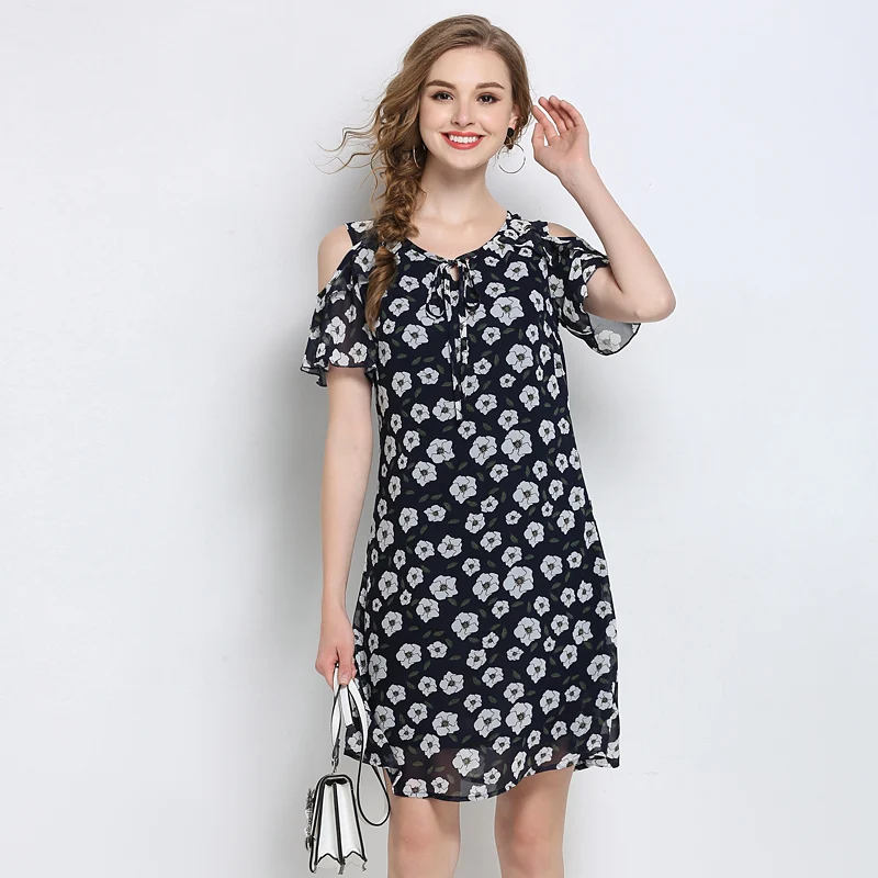 Women Vintage Summer Dress 2018 Short Sleeve Floral Print Casual with Belt Beach party work vintage | Женская одежда